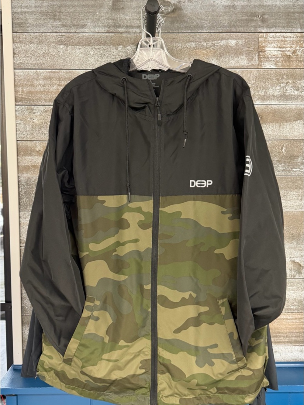 Men’s Black & Green Camo Windbreaker Jacket